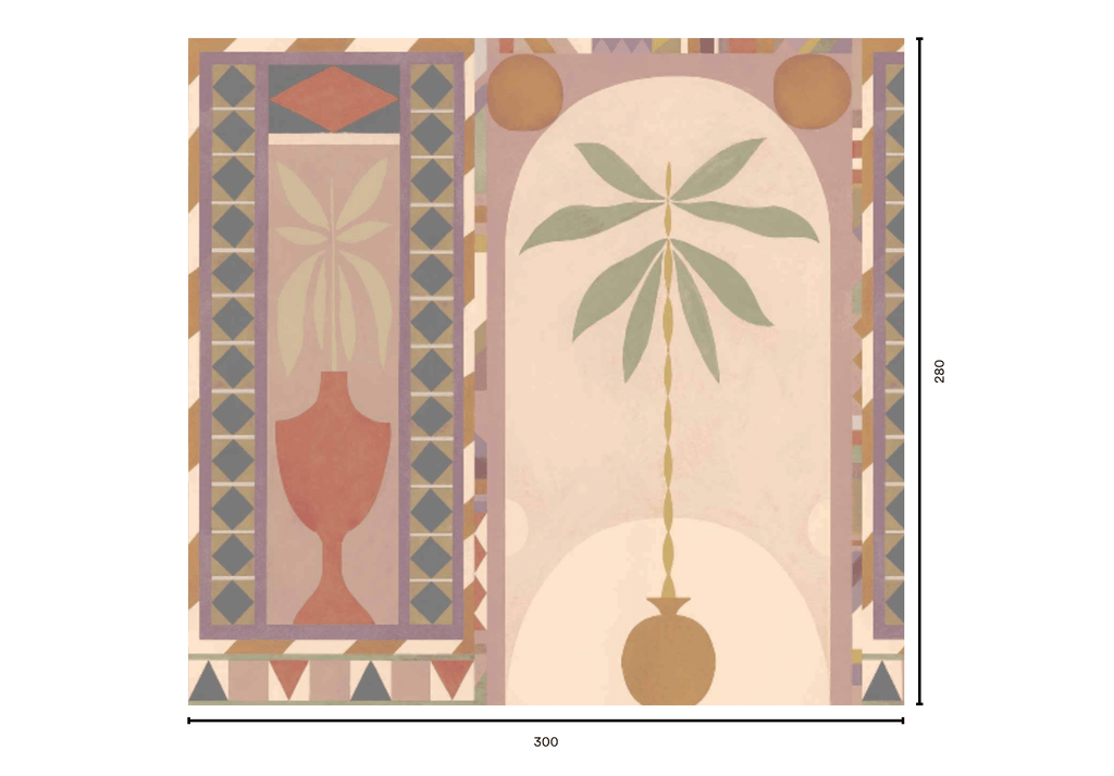 Tres Tintas wallpaper - Jungle Arches Mural - Beige