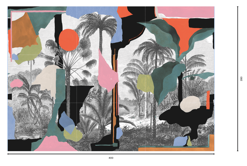 Tres Tintas wallpaper - Colonial Abstraction - Toasted