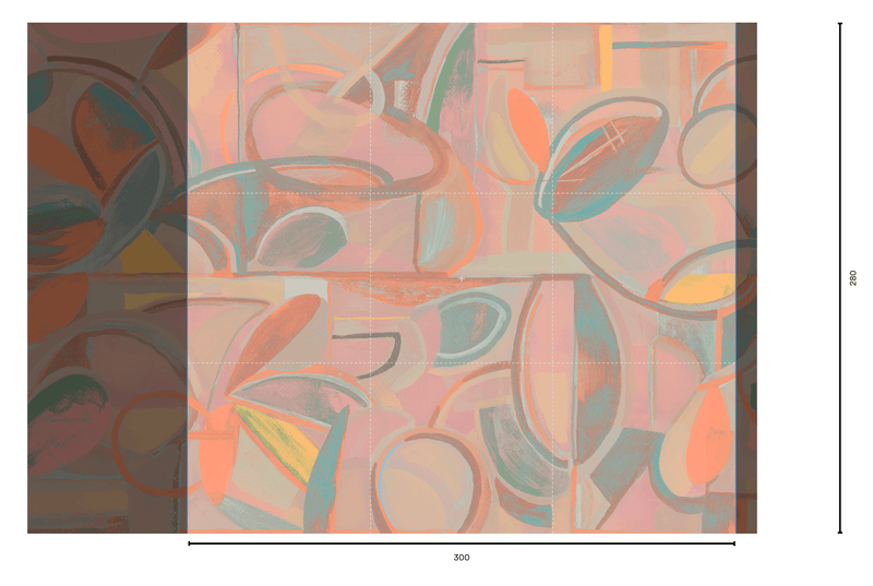 Tres Tintas wallpaper - Giant Abstract - White & Blue