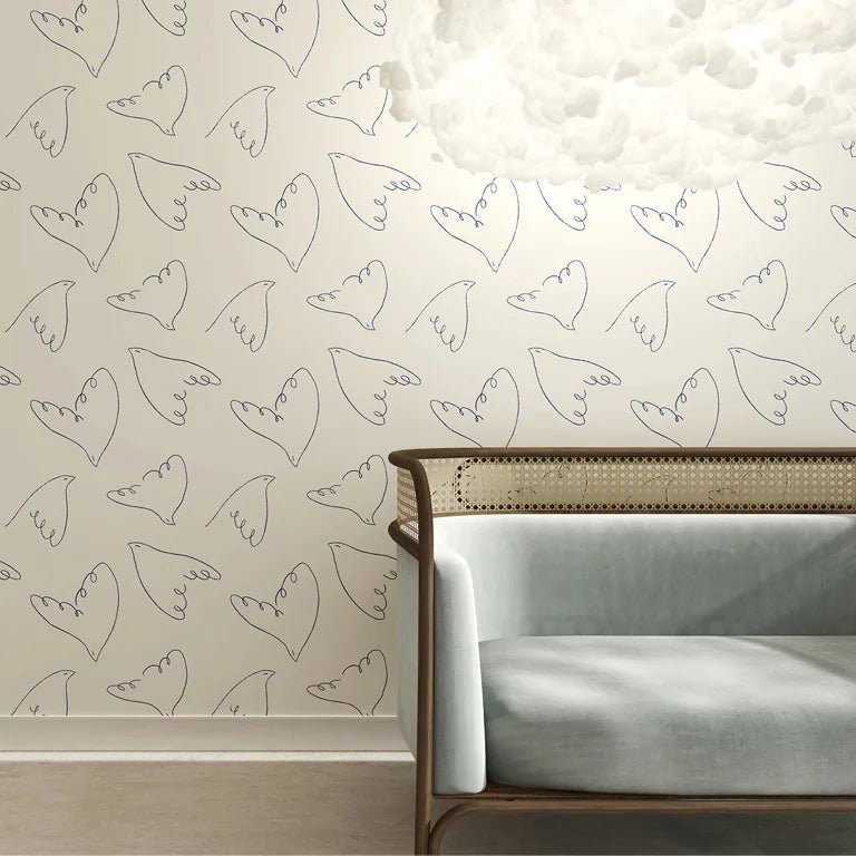 Season Paper Imagine Behang – Subtiel Vogeldessin in Grafietgrijs