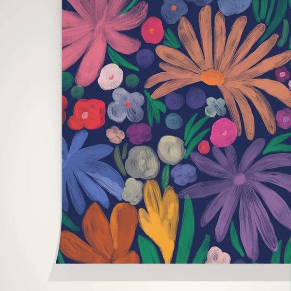 Season Paper - Parfum Nuit - Flower Wallpaper with a touch of Seventies Charme