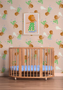 Wallpaper Meet me at the Wall - Skating Lion - Green - Aniek Bartels