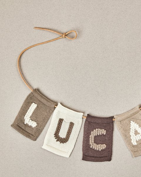 Smallstuf - Leather cord with knitted letters (assemble yourself)