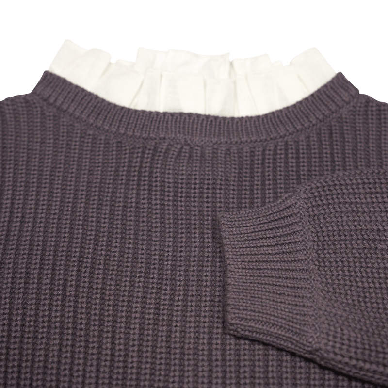 Baje Studio – Soho Strickkragen-Top – lila Vintage