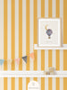 Nursery wallpaper, kids decor with yellow stripes, striped wallpaper for children