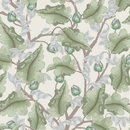 Sommergrau Tapete - Ranunculus - Grün & Crème