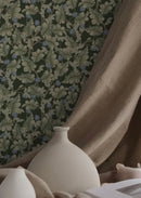 Sommergrau Tapete - Ranunculus - Grün & Blau