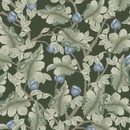 Papel de pantalla de flores grises de verano - Ranunculus - Verde y azul