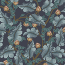 Wallpaper Summer Gray Flower Wallpaper - Ranunculus - Midnight Blue