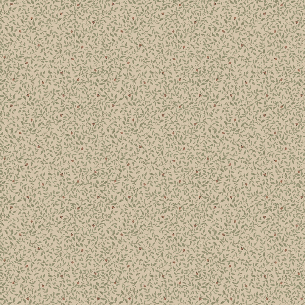 Campione carta da parati Summer Gray - Ladybirds - Green