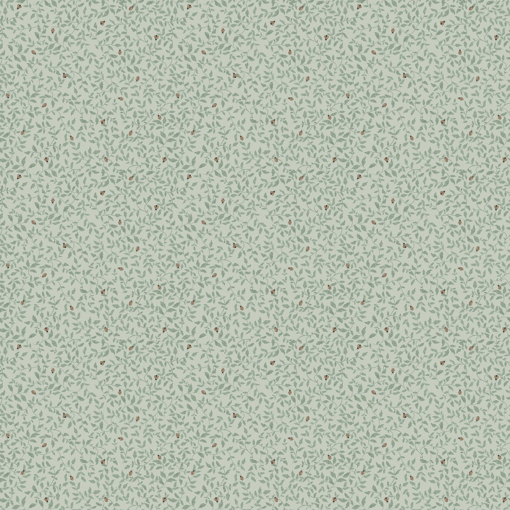 Tapetenmuster Summer Gray - Ladybirds - Salbei
