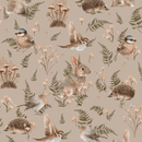 Papel de pantalla de verano Grey - Birds & Bunnies - Dusty Rose