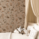 Papel de pantalla de verano Grey - Birds & Bunnies - Dusty Rose