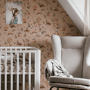 Papel de pantalla de verano Grey - Birds & Bunnies - Dusty Rose