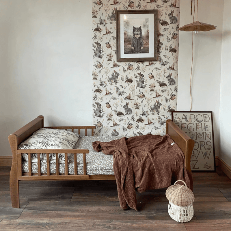 Wallpaper Summer Gray - Birds & Bunnies - ecru