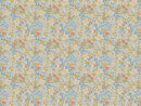 Wallpaper Summer Gray - Flower Wallpaper - Doris - Blauw & Mosterd