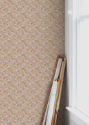 Papel tapiz de verano gris - papel tapiz de flores - doris - rosa