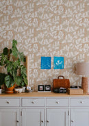 Sommergrau Tapete - Blumen Tapete - Bluebells - Braun