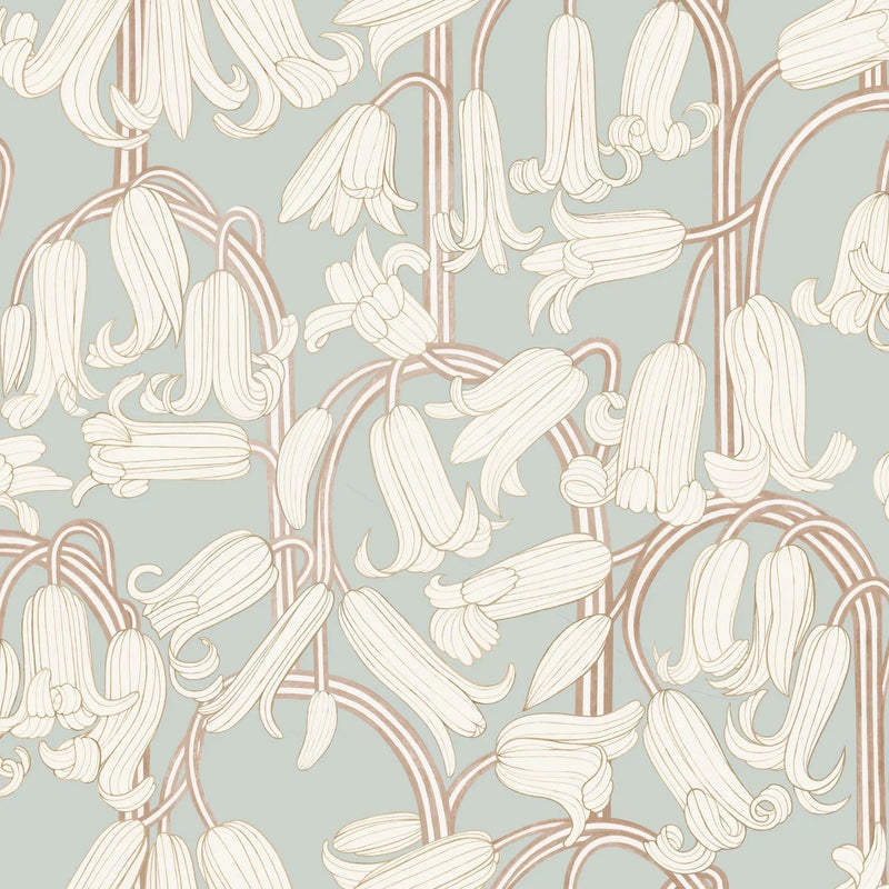 Wallpaper Summer Gray Wallpaper - Bluebells - Dusty Blue