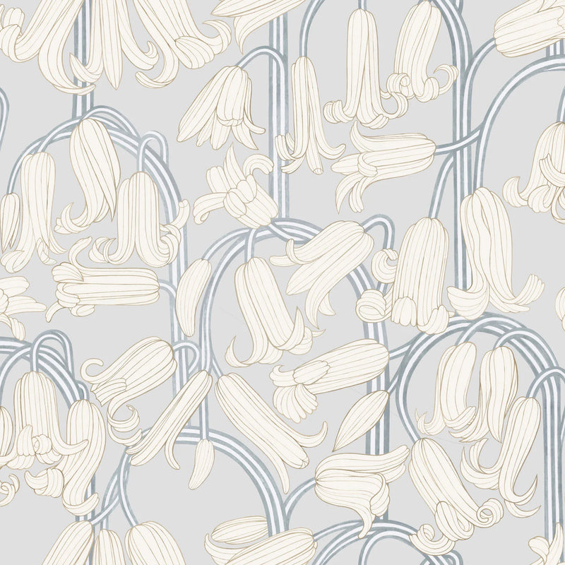 Wallpaper Summer Gray Wallpaper - Bluebells - Gray