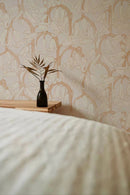 Sommergrau Tapete - Blumenwallpaper - Bluebells - Pink & Creme