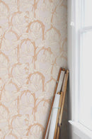 Sommergrau Tapete - Blumenwallpaper - Bluebells - Pink & Creme