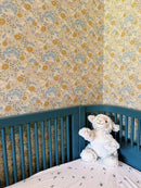 Fondo de pantalla Summer Grey - Flowerpaper - Doris - Lila y Mosterd