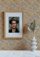 Fondo de pantalla Summer Grey - Flowerpaper - Doris - Lila y Mosterd