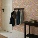 Sommergrau Tapete - Blume Tapete - Lola - Aprikose