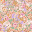 Sommergrau Tapete - Blume Tapete - Lola - Aprikose