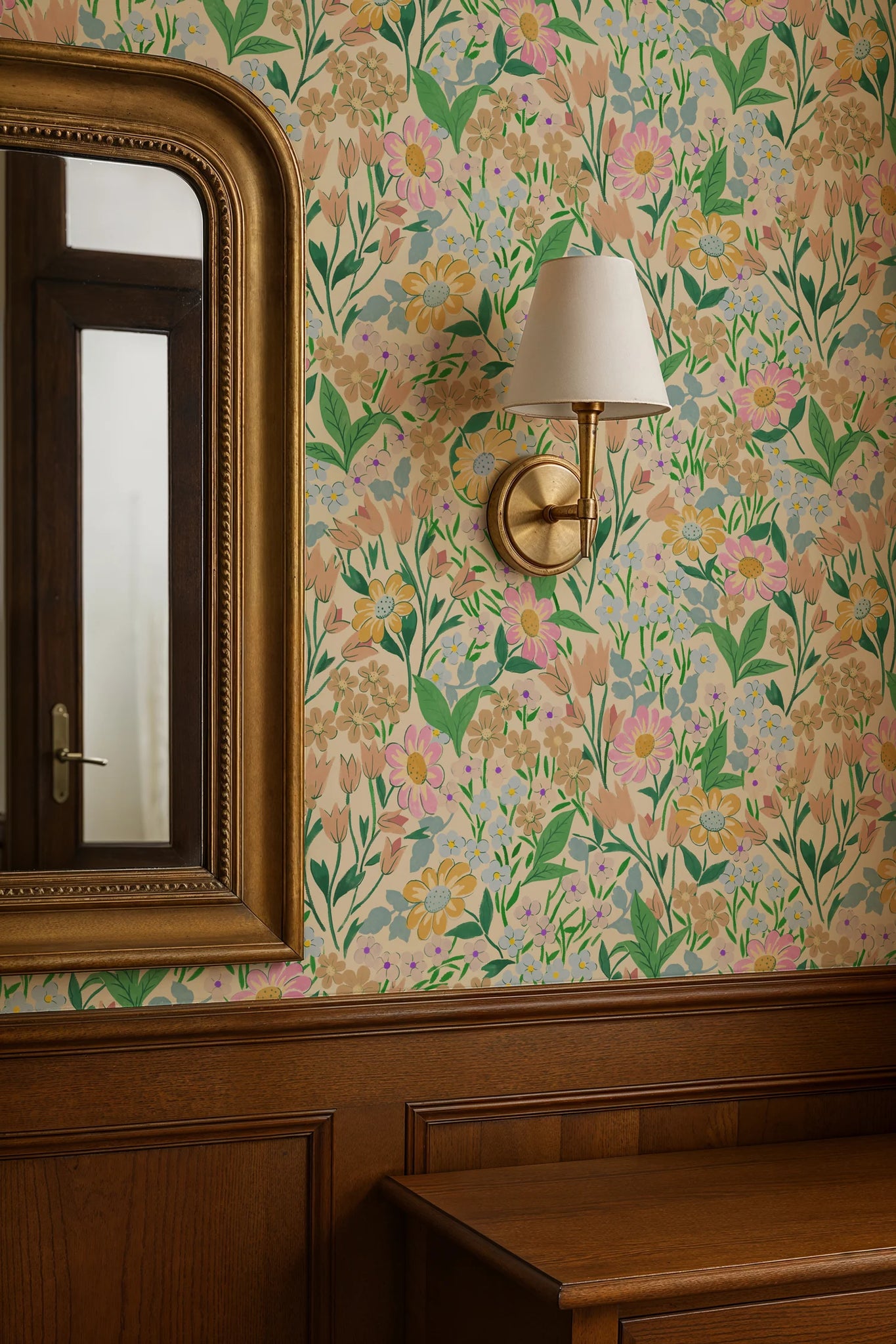 tapete mit farn Sommer grauer Lola Farn Blume Wallpaper