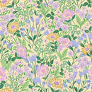 Sommergrau Tapete - Blumenwallpaper - Lola - Zitrone