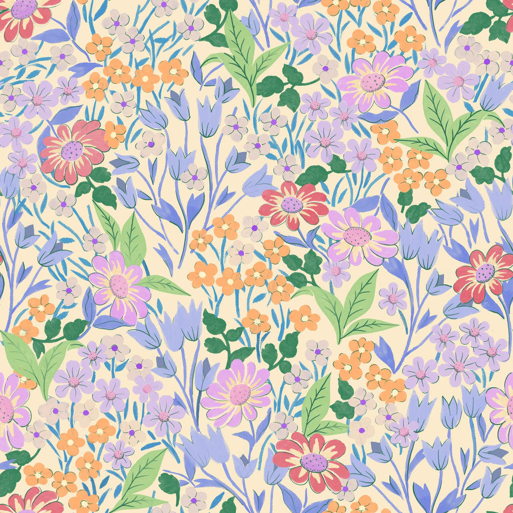 Summer Gray Wallpaper - Flower Wallpaper - Lola - Lilac