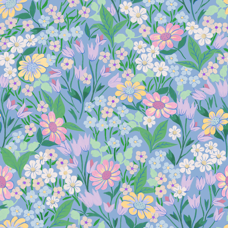 Wallpaper Summer Gray Wallpaper - Lola - Sky Blue