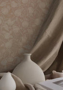 Carta da parati estate grigio - sfondo di fiori - melograno - polverosa pesca