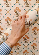 Wallpaper Sommer grau Tapete - Blumenschnalel - Aprikose