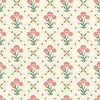 Papier peint Fond d'été Grey - Trellis floral - Rose