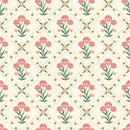 Papier peint Fond d'été Grey - Trellis floral - Rose