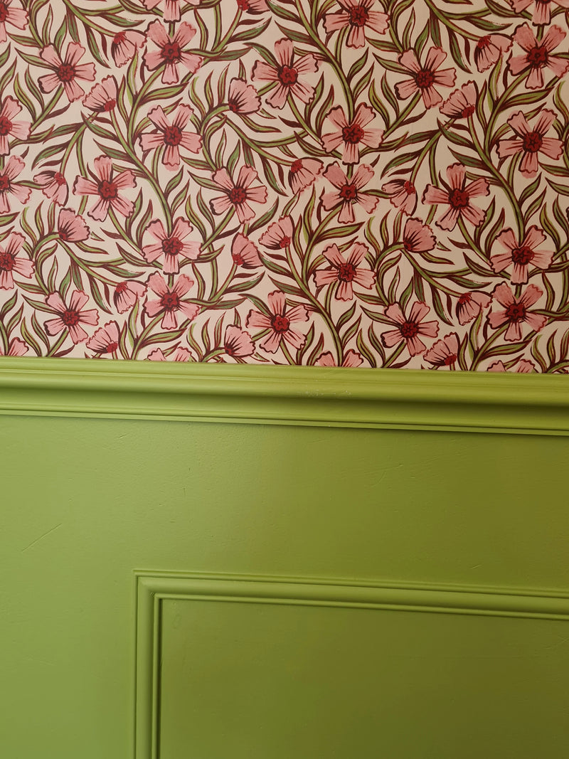 Wallpaper Summer Gray - Sweet India - Pink
