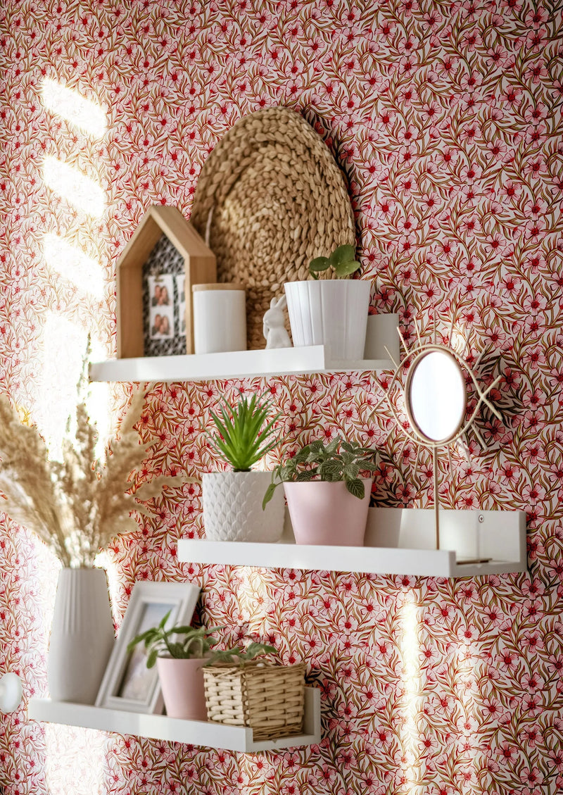 Wallpaper Summer Gray - Sweet India - Pink