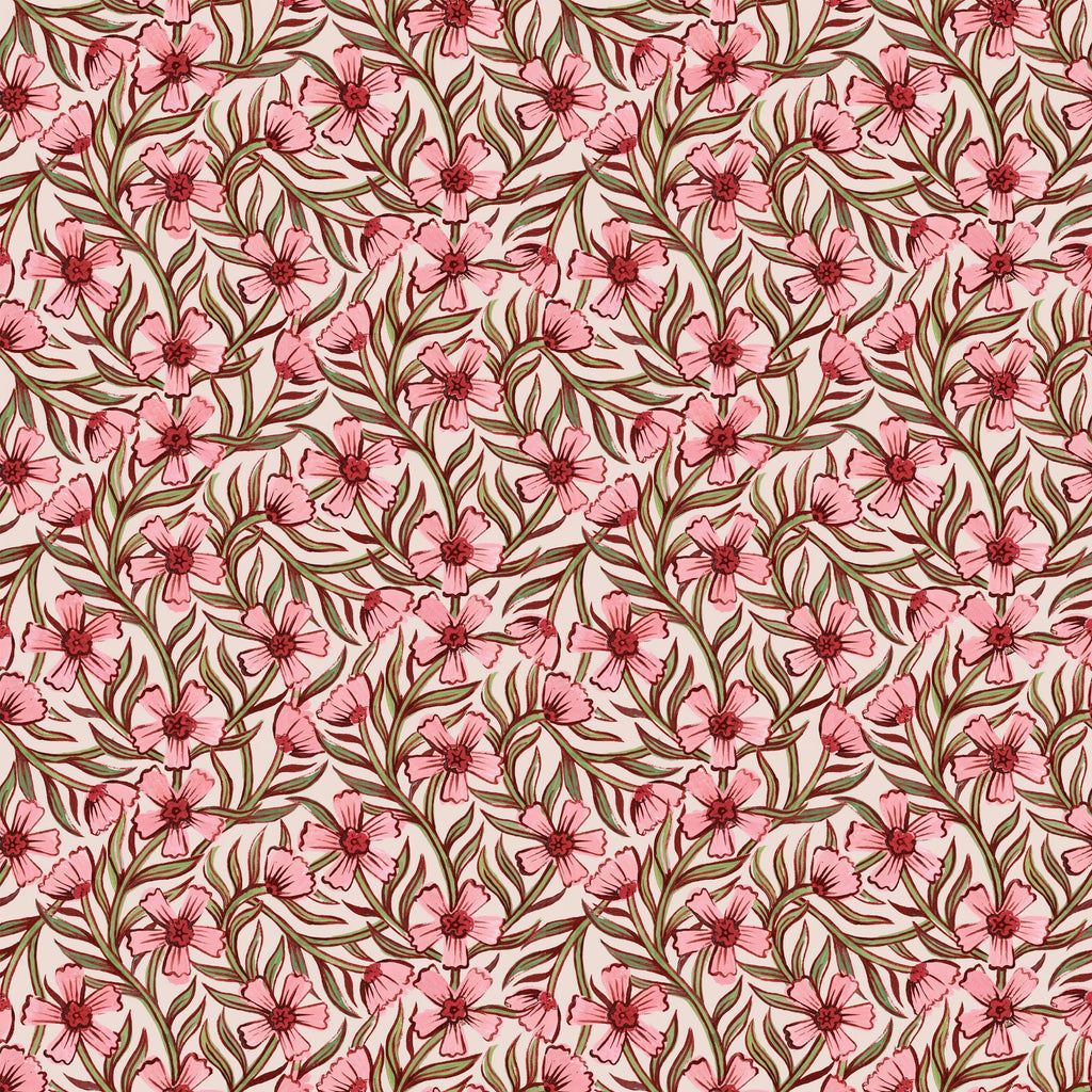 Wallpaper Summer Gray - Sweet India - Pink