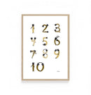 Ted and Tone cijfers poster naturel voor de kinderkamer en babykamer