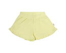 Korte zacht gele short voor meisjes van badstof van Tocoto Vintage