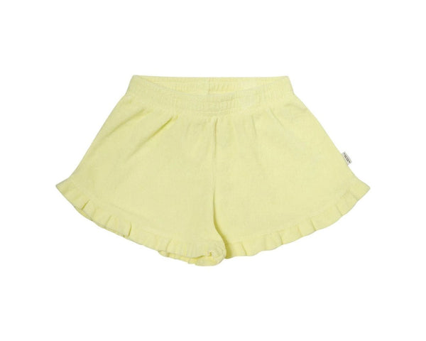 Yellow Ruffle Terry Short Set Meisjes Kleding