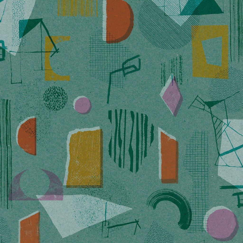 Tres Tintas wallpaper - Brave Partiture - Turquoise