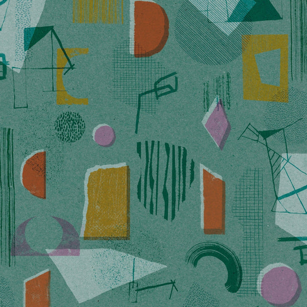 Tapetenmuster Tres Tintas – Brave Partiture – Türkis