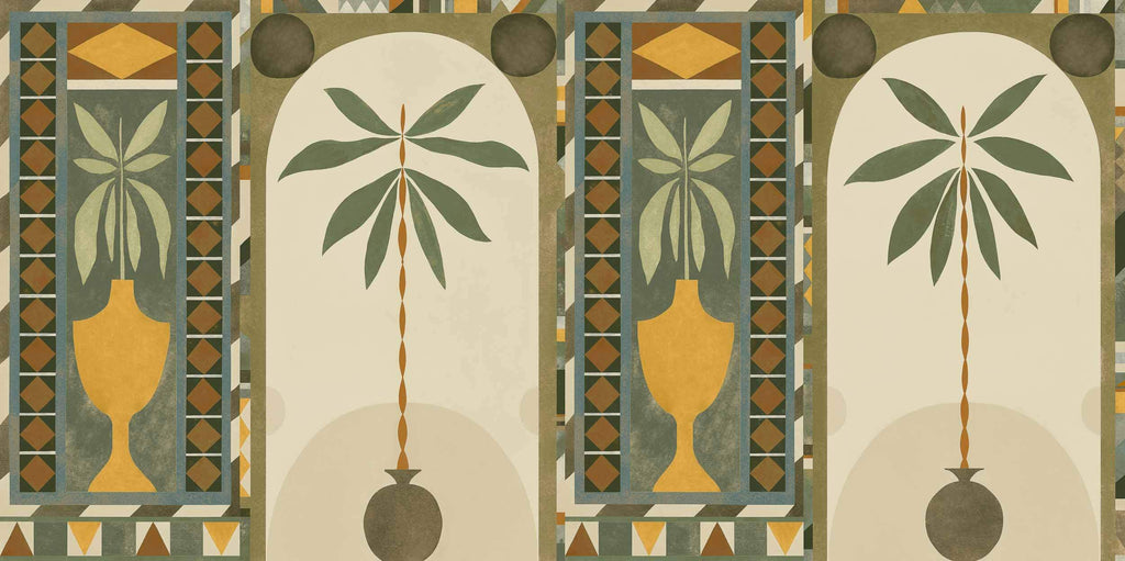Wallpaper sample Tres Tintas - Jungle Arches - Green | Kids barn
