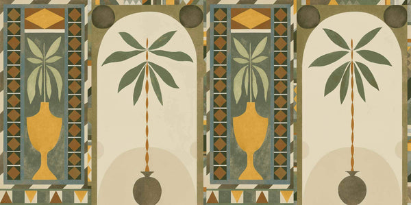 Tapetenmuster Tres Tintas – Jungle Arches – Grün