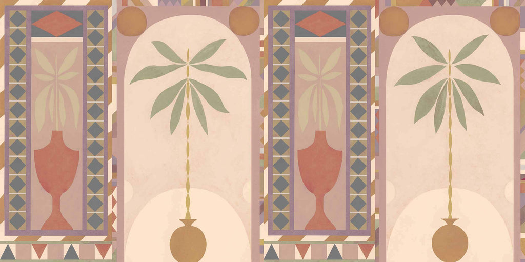 Wallpaper sample Tres Tintas - Jungle Arches - Pink