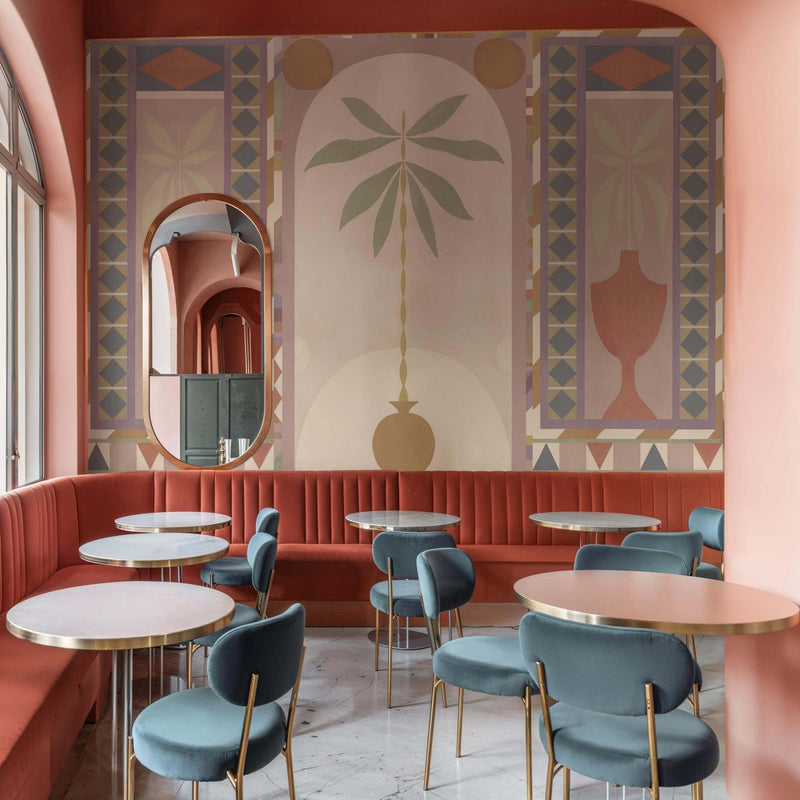 Papel pintado Tres Tintas - Mural Arcos de la Selva - Rosa